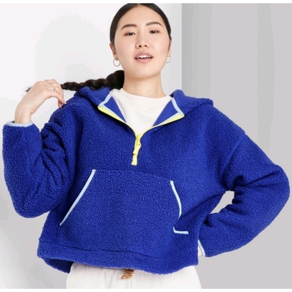 Wild Fable Half Zip Sherpa Anorak Jacket - Picture 1 of 14